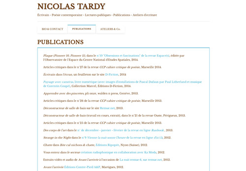 Nicolas Tardy - Écrivain